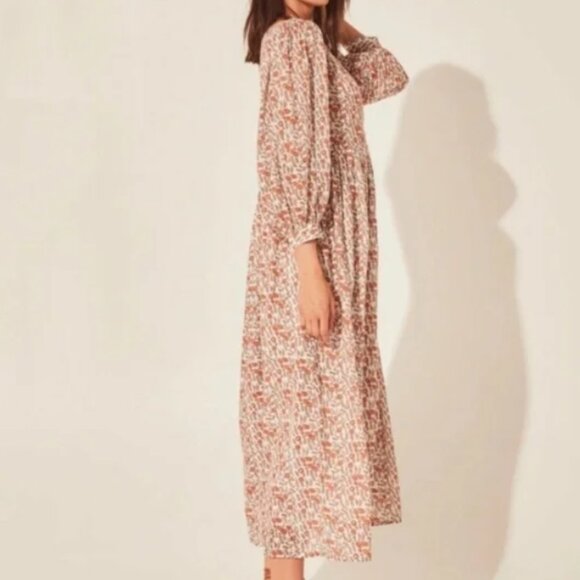 Daughters of India Binita Boho Cottagecore Apricot Floral Print Maxi Dress XL - Picture 11 of 16